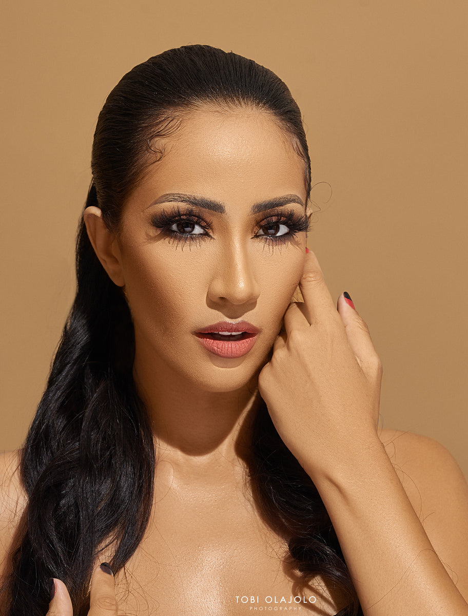 Beauty Shot of An Egyptian Female Brunette Model With Nude Arabian Mak