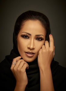 Arab Muslim Woman in Veil With Arabian Make Up Beauty Shot